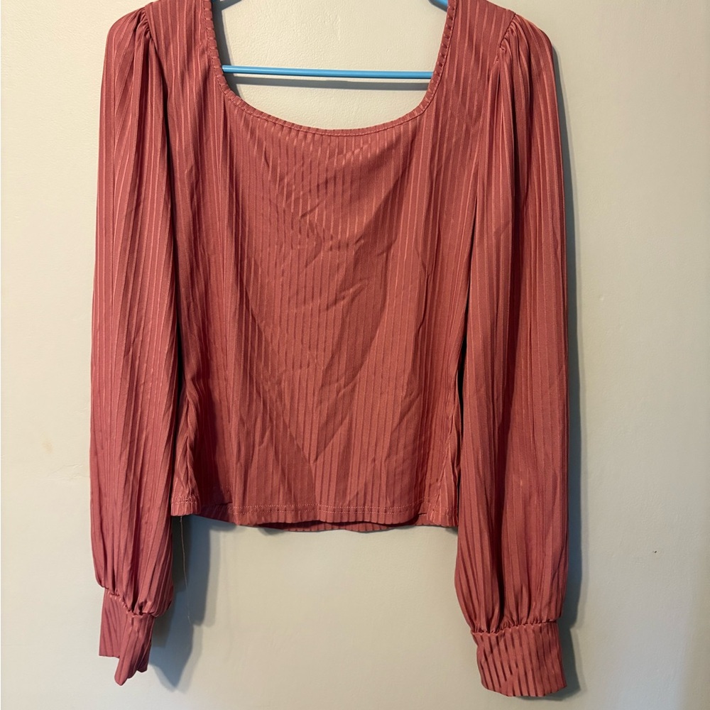 Elegant Pink Long Sleeve Women's Top